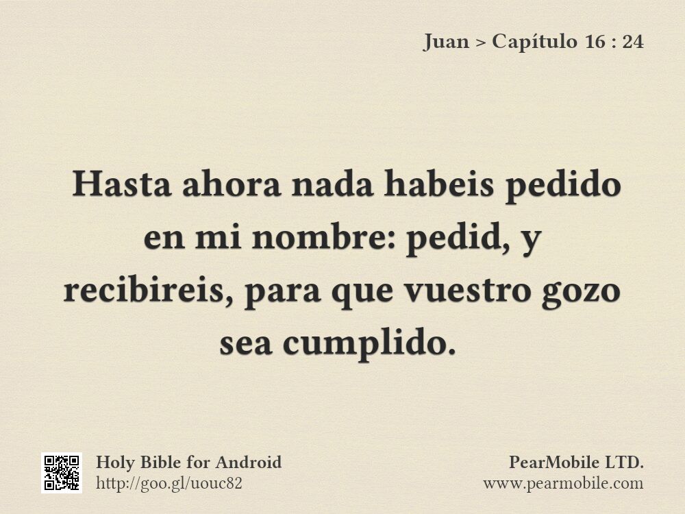 Juan, Capítulo 16:24